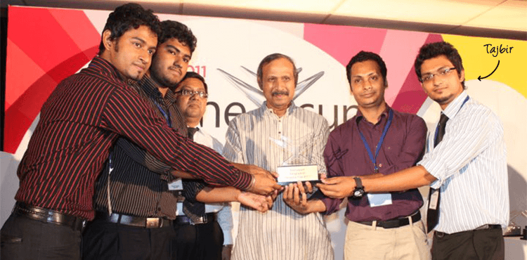 Sk. Tajbir receiving award from Microsoft Imagine Cup 2011, Bangladesh